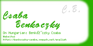 csaba benkoczky business card